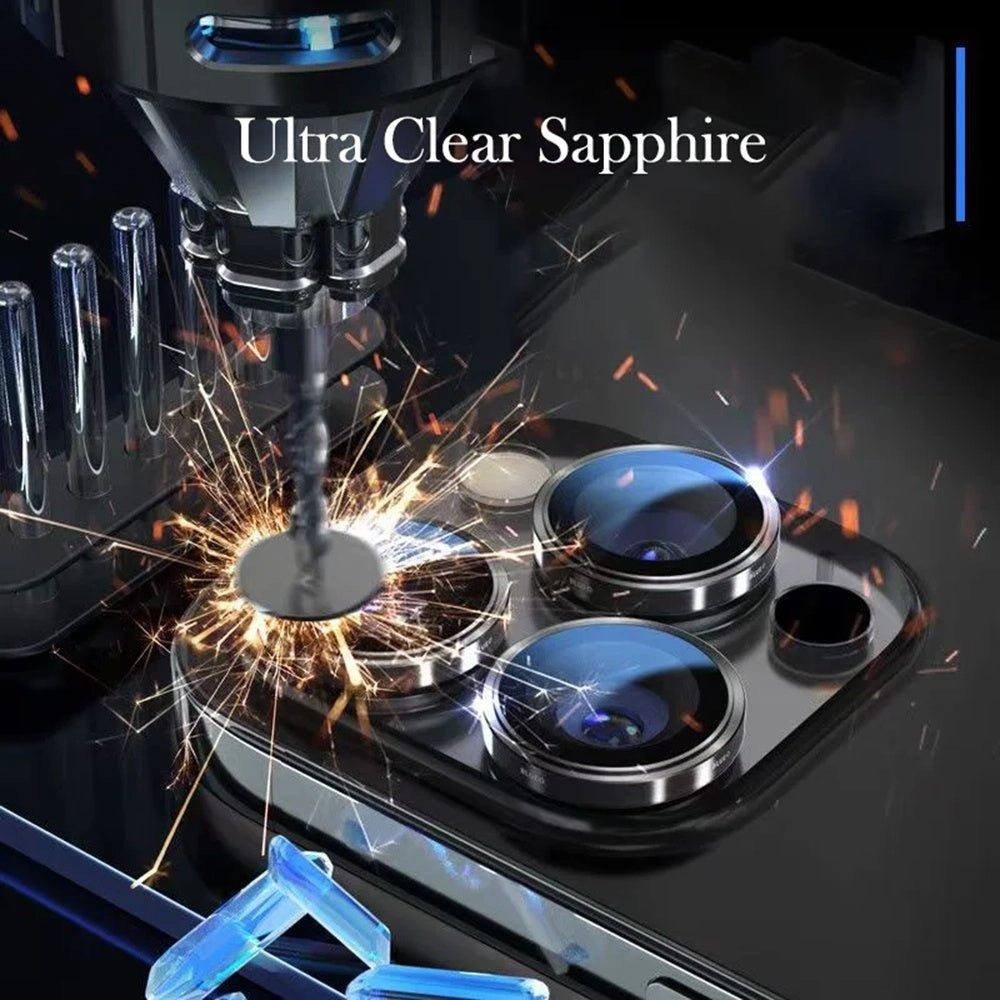 Blueo Sapphire Crystal Rear Camera Protective Film for Apple iPhone 14 Pro Max / 14 Pro, Tempered Glass, Black
