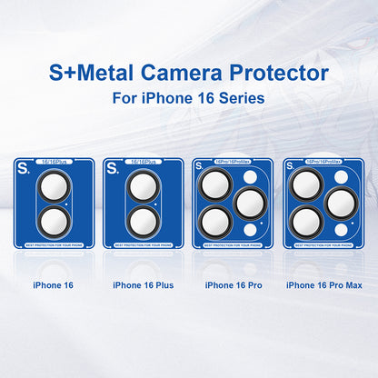 Lito S+ Rear Camera Protective Film for Apple iPhone 16 Plus / 16, Tempered Glass, Blue