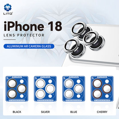 Lito S+ Rear Camera Protective Film for Apple iPhone 18 Pro / 18 Pro Max, Tempered Glass, Blue