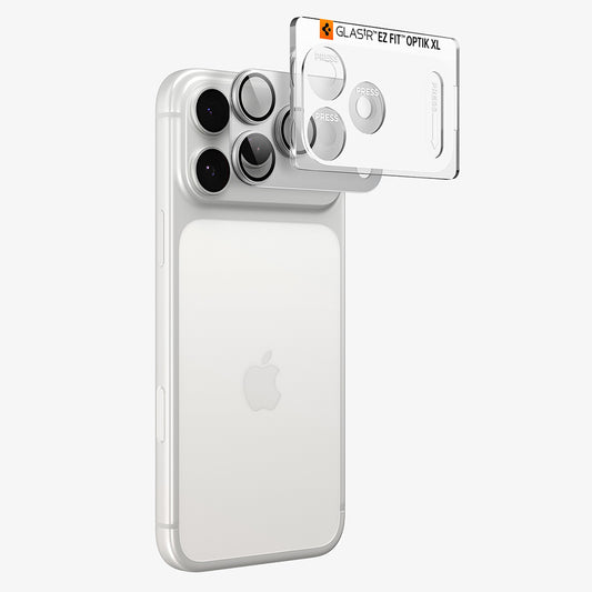 Spigen GlastR EZ FIT Optik Pro XL Rear Camera Protective Film for Apple iPhone 18 Pro, Tempered Glass, Silver AGL12038