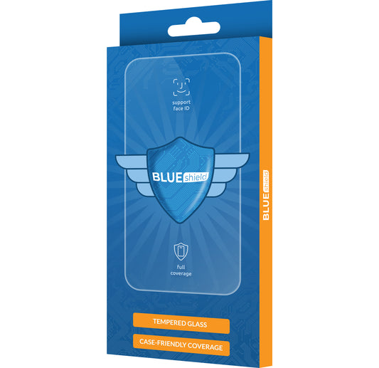 Folie de protectie Ecran Blue Shield pentru Motorola Moto G55, Sticla Securizata, Full Glue, Case Friendly, Neagra