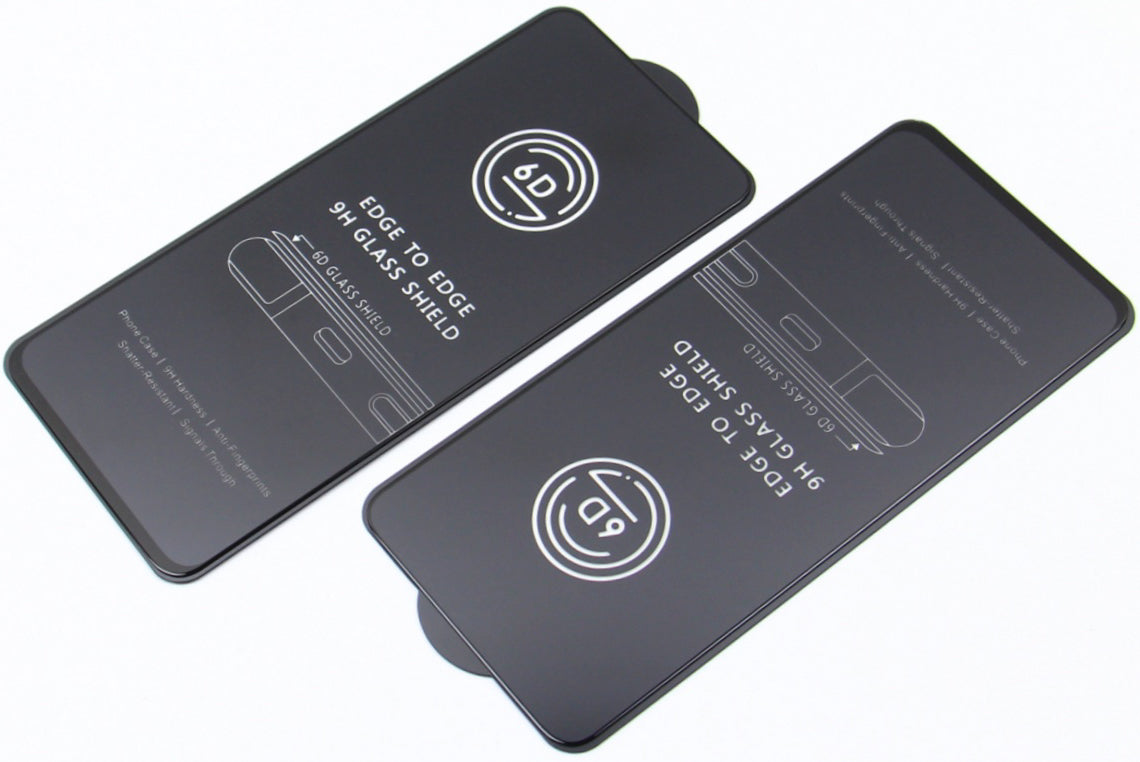 OEM Screen Protector Film for Apple iPhone 17e / 16e / 14 / 13 Pro, Tempered Glass, Full Glue, Set of 10 pieces, 6D, Black