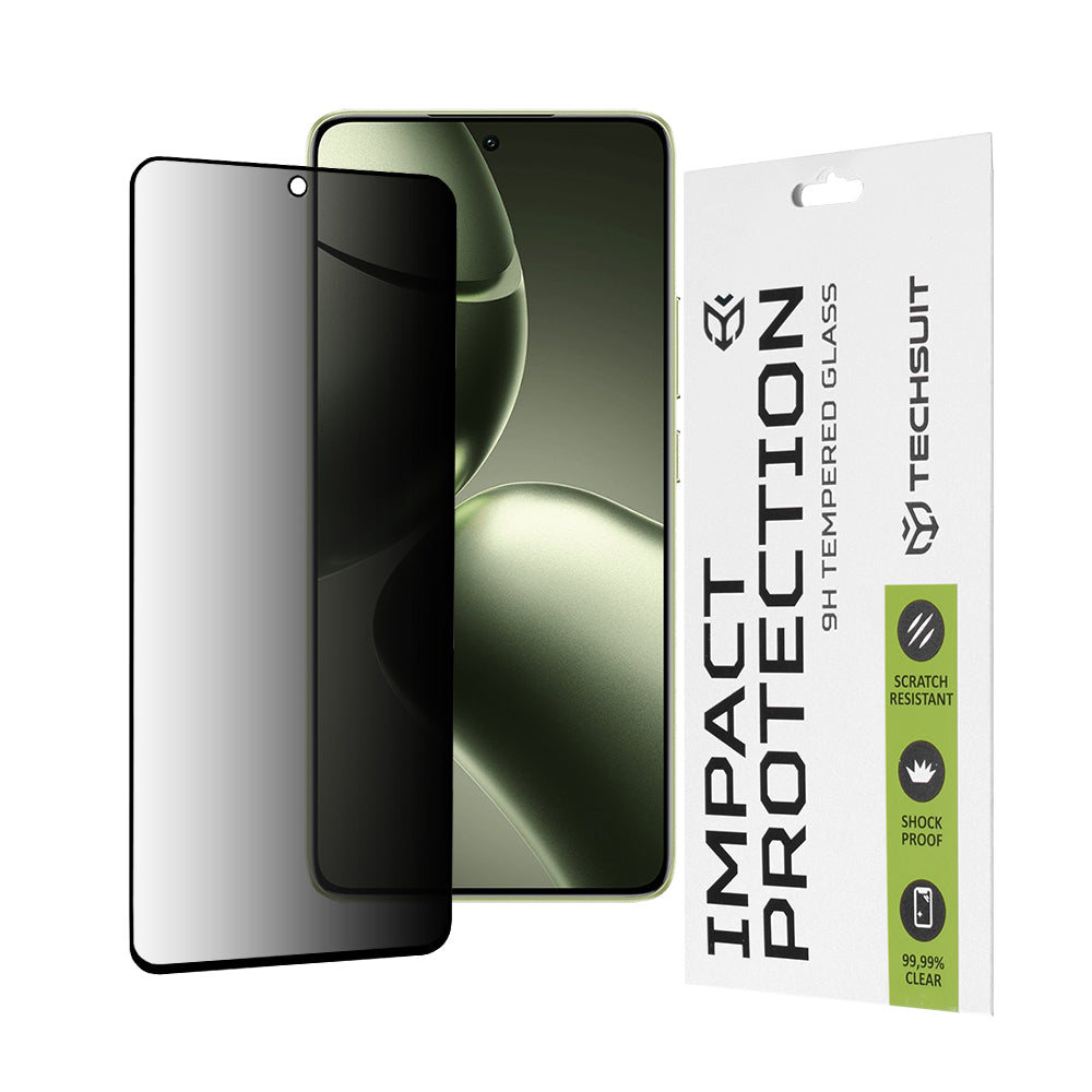 Techsuit Privacy Screen Protector for Xiaomi 14T Pro / 14T, Tempered Glass, Full Glue, 111D
