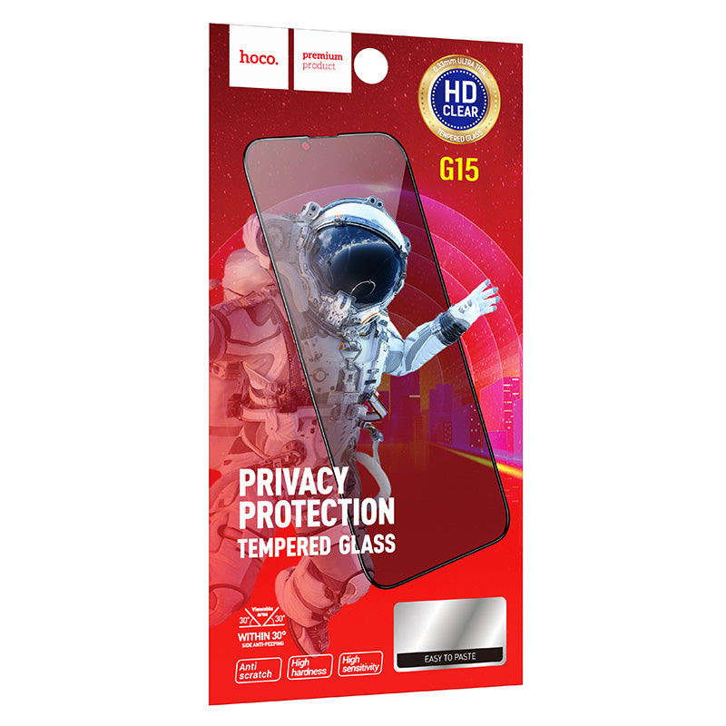 HOCO G15 Privacy Screen Protector for Apple iPhone 11 / XR, Tempered Glass, Full Glue, 5D