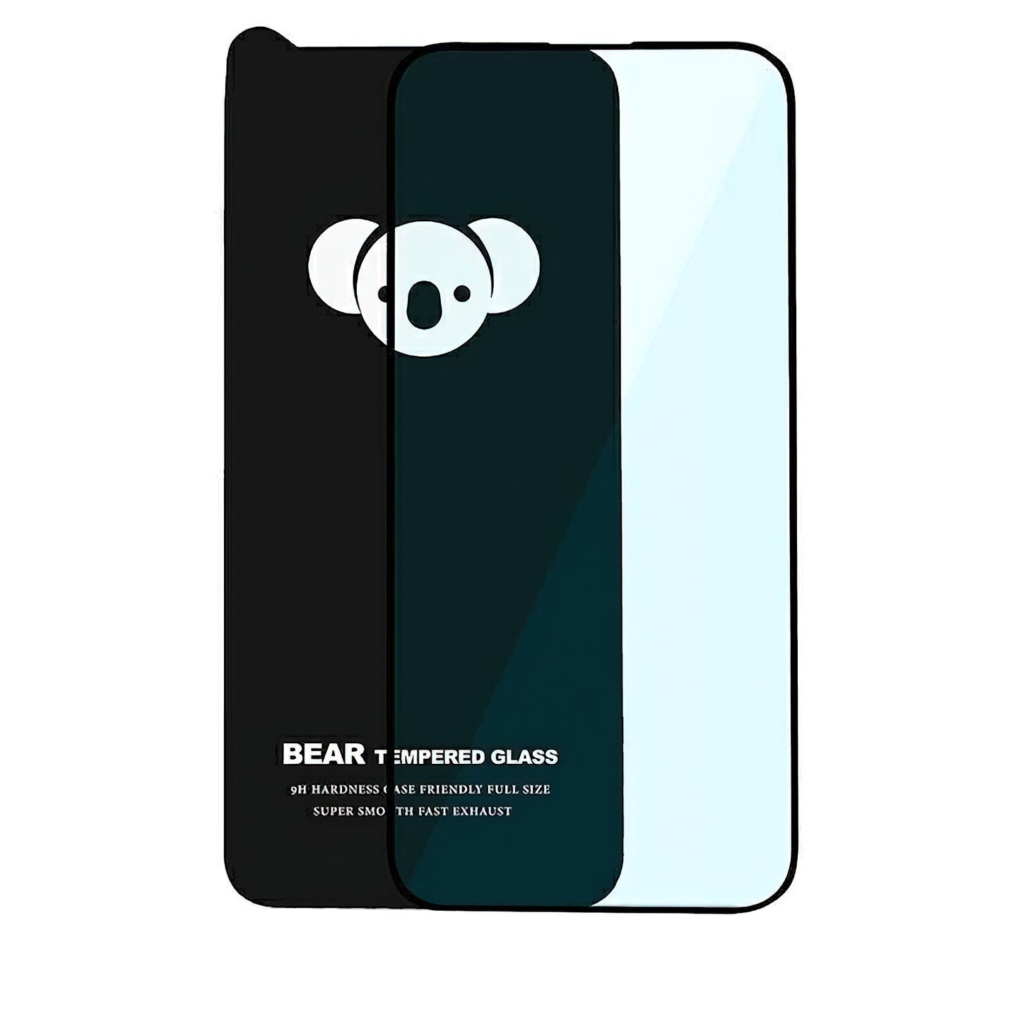 Bear HD Screen Protector Film for Apple iPhone 15 Pro, Tempered Glass, Full Glue, Black