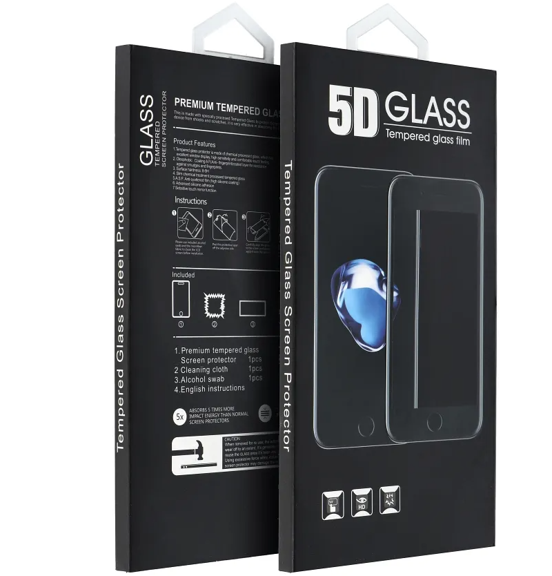 OEM Screen Protector Film for Motorola Moto G57 / G67 Power / G57 Power, Tempered Glass, Full Glue, 5D, Black