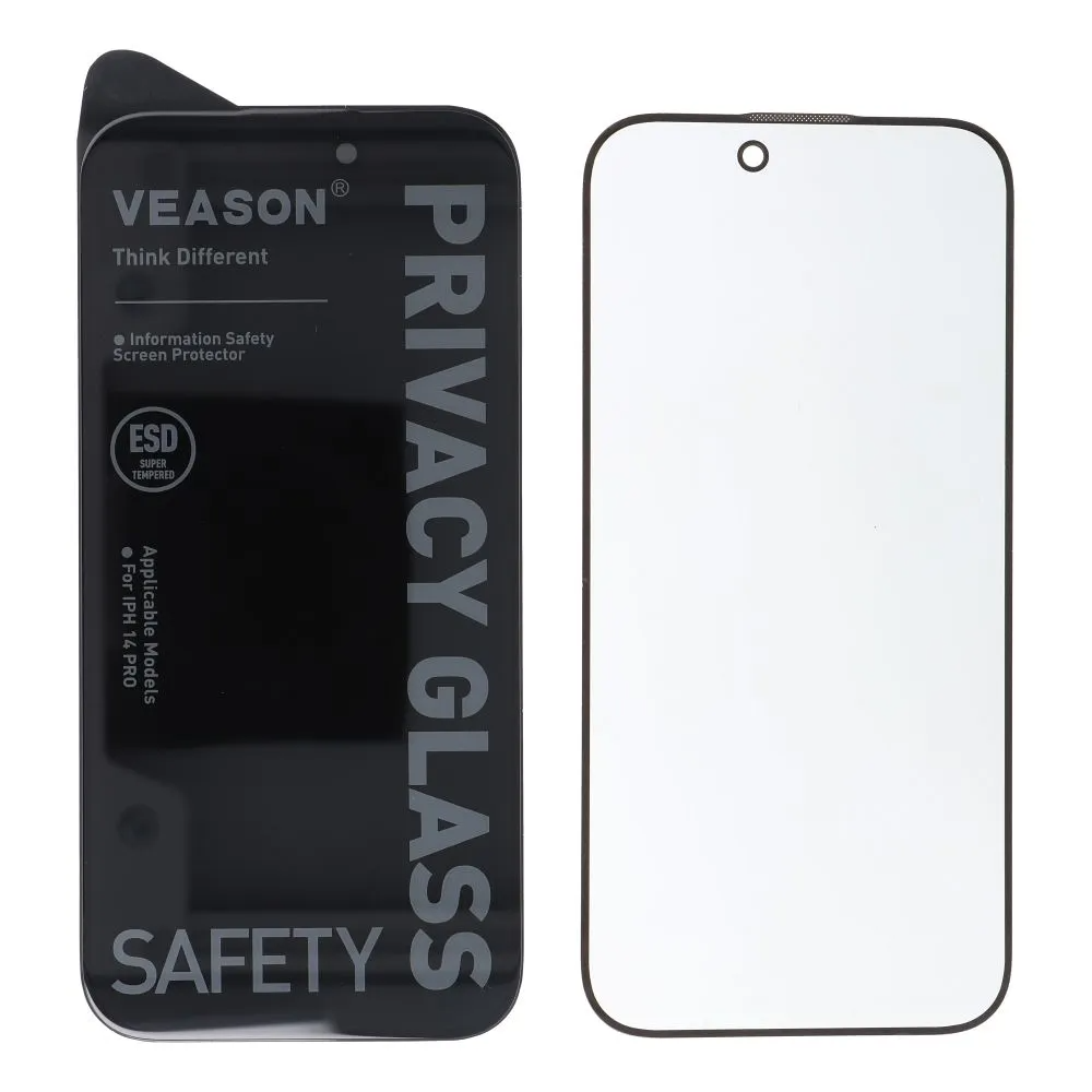 Veason Privacy Screen Protector for Apple iPhone 17e / 16e / 14 / 13 Pro, Tempered Glass, Full Glue, 6D