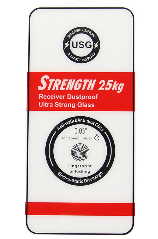 OEM Ultra Strong 25KG Screen Protector for Samsung Galaxy S24 S921, Tempered Glass, Full Glue, 2.5D, Black