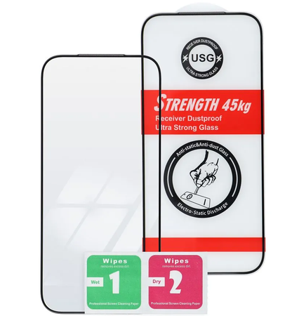OEM Ultra Strong 45KG Screen Protector for Samsung Galaxy A17 4G / M16 M166 / A16 5G A166, Tempered Glass, Full Glue, 2.5D, Black
