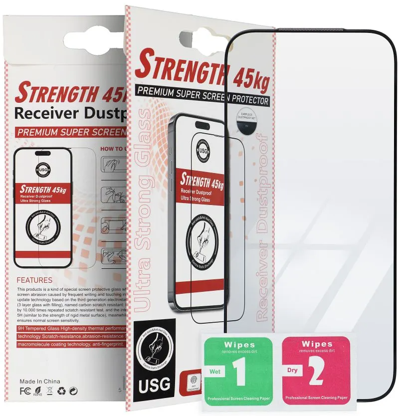 OEM Ultra Strong 45KG Screen Protector for Samsung Galaxy A05s A057, Tempered Glass, Full Glue, 2.5D, Black