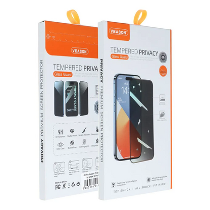 Veason Privacy Screen Protector for Apple iPhone 17e / 16e / 14 / 13 Pro, Tempered Glass, Full Glue, 6D