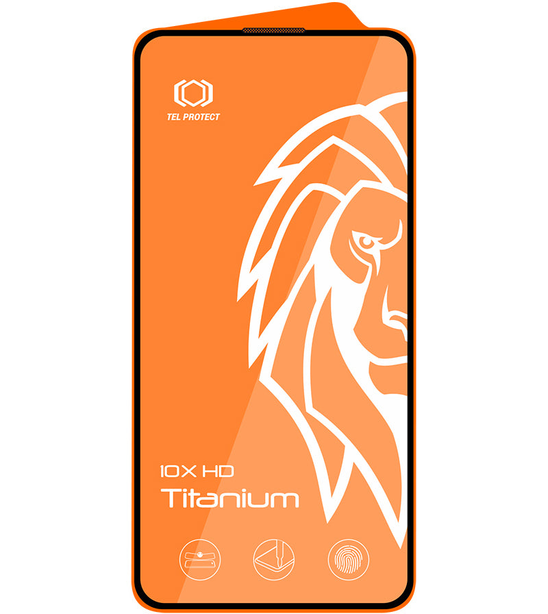 Tel Protect 10X HD Plus Titanium Screen Protector for Apple iPhone 18 Pro / 17 Pro, Tempered Glass, Full Glue, Black
