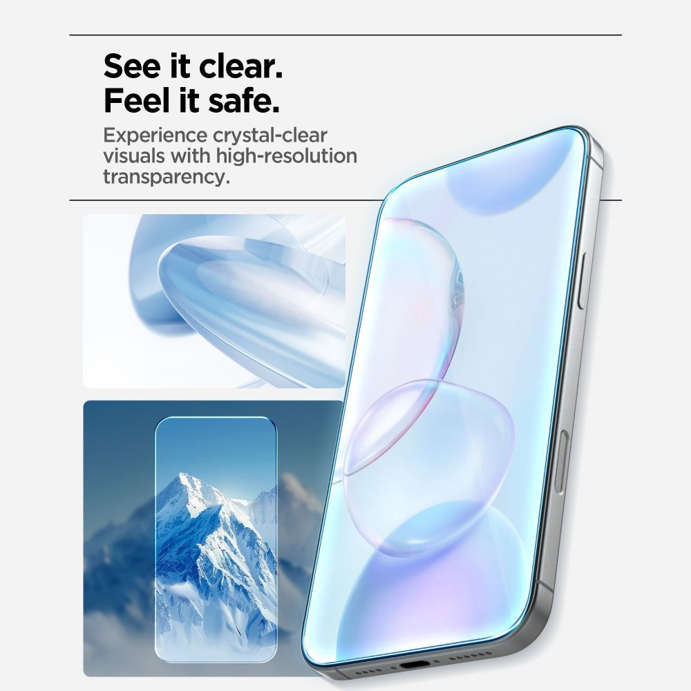 Spigen GlastR Align Master Slim Screen Protector for Apple iPhone 17 Pro, Tempered Glass, Full Glue, Set of 3 pieces AGL10103