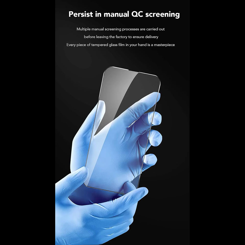 Anank 1X Reinforced Anti-Fingerprint Screen Protector for Apple iPhone 16 Pro, Tempered Glass, Full Glue, 2.5D, Black