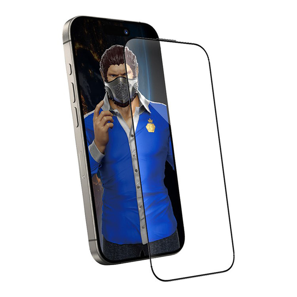 Blueo Anti-Dust HD Screen Protector Film for Apple iPhone 16 Pro, Tempered Glass, Full Glue, Black