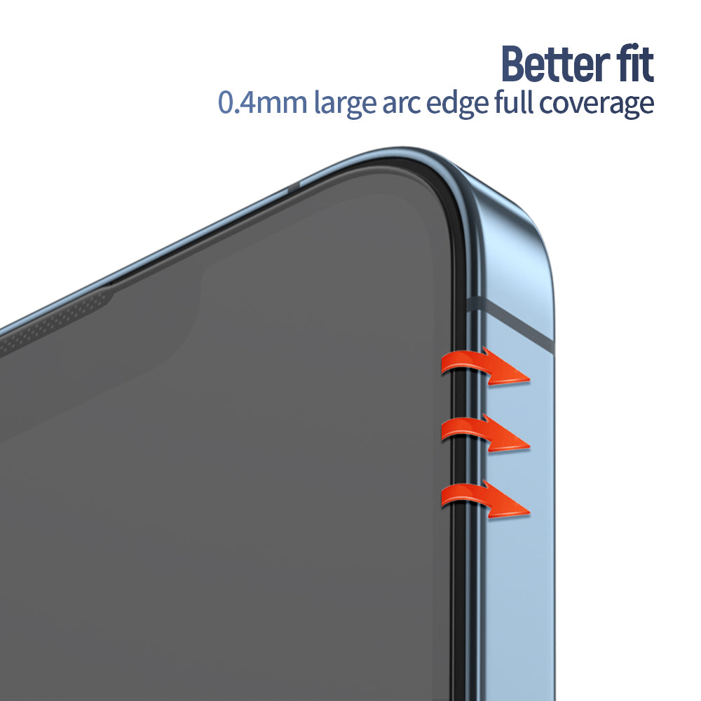 Blueo Anti-Reflective HD Screen Protector with Applicator Pro for Apple iPhone 16 / 15, Tempered Glass, Full Glue, Black