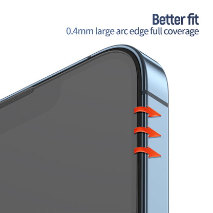Blueo Anti-Reflective HD Screen Protector with Applicator Pro for Apple iPhone 16 / 15, Tempered Glass, Full Glue, Black