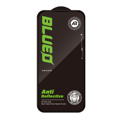 Blueo Anti-Reflective HD Screen Protector Film for Apple iPhone 14 Plus / 13 Pro Max, Tempered Glass, Full Glue, Black