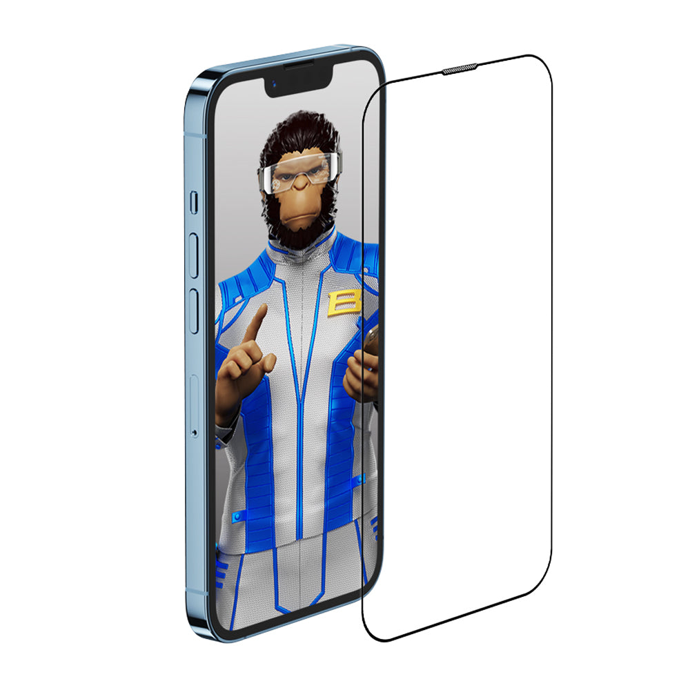 Blueo Anti-Reflective HD Screen Protector Film for Apple iPhone 14 Plus / 13 Pro Max, Tempered Glass, Full Glue, Black
