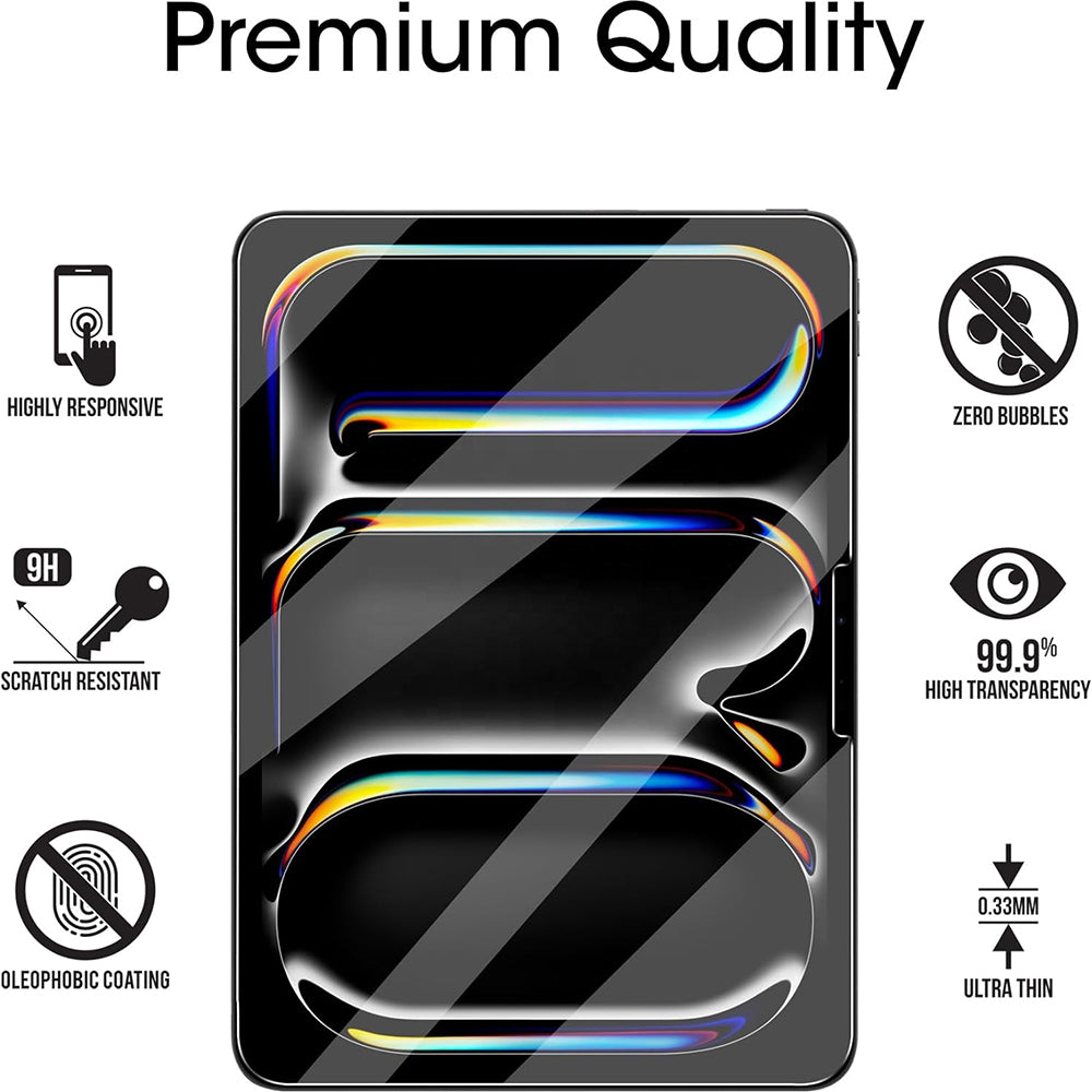 Blueo HD Screen Protector Film for Apple iPad (2025) / (2022), Tempered Glass, Full Glue