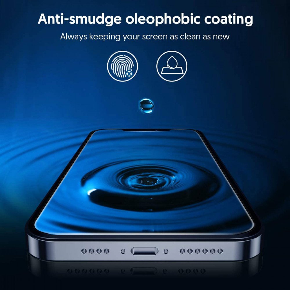 Blueo Silk HD Screen Protector Film for Apple iPhone X, Tempered Glass, Full Glue, Set of 5 pieces, 2.5D, Black