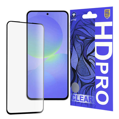 Lito HD Pro Clear Screen Protector for Samsung Galaxy A36 A366, Tempered Glass, Full Glue, Black