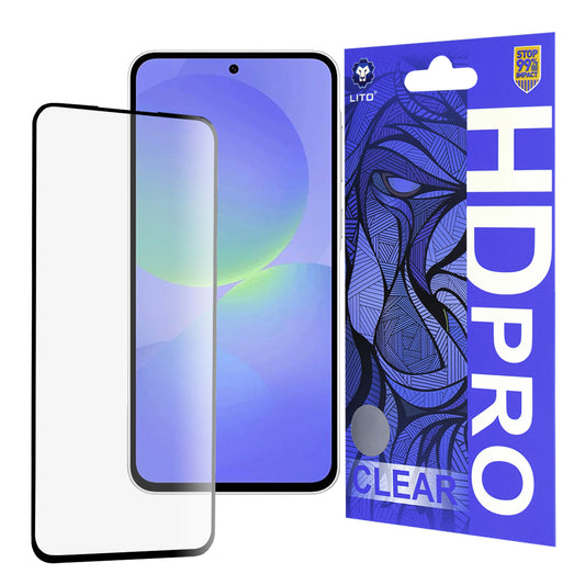Lito HD Pro Clear Screen Protector for Samsung Galaxy A36 A366, Tempered Glass, Full Glue, Black