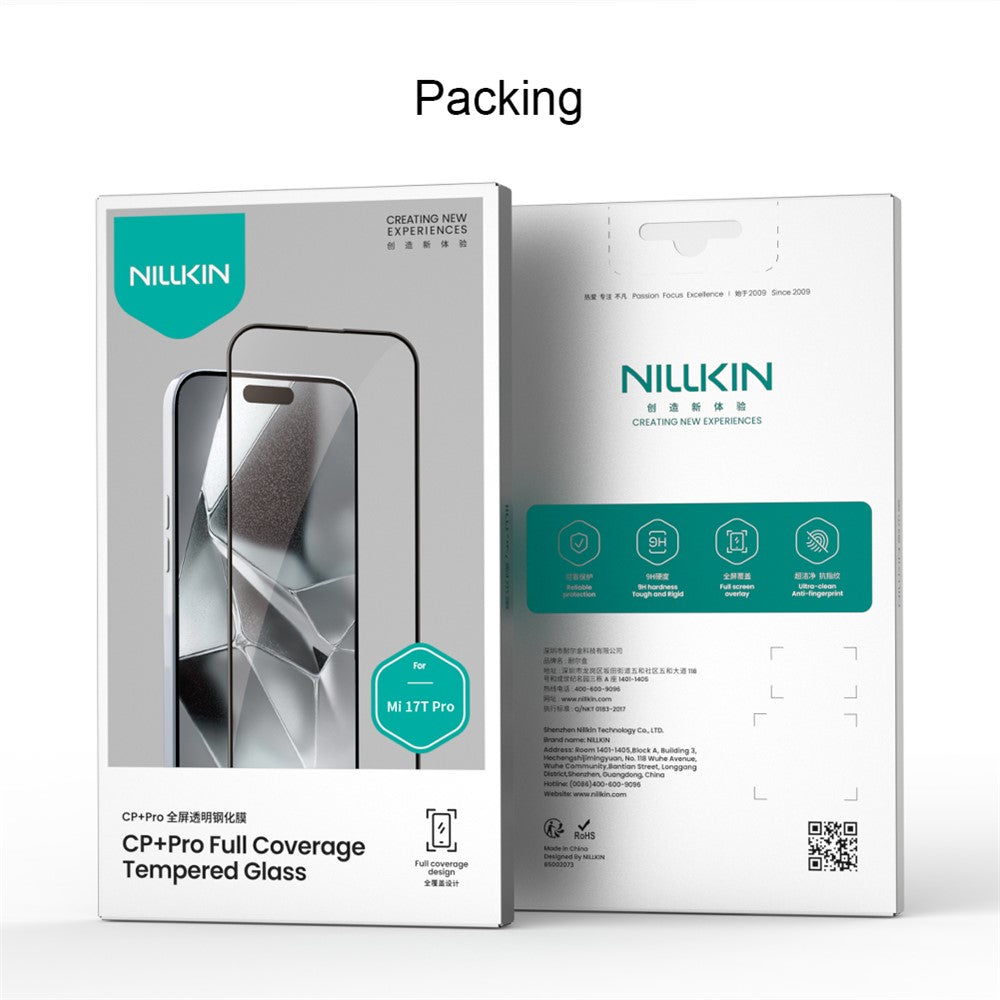 Nillkin CP+ Pro Screen Protector for Xiaomi 17T Pro, Tempered Glass, Full Glue, Black