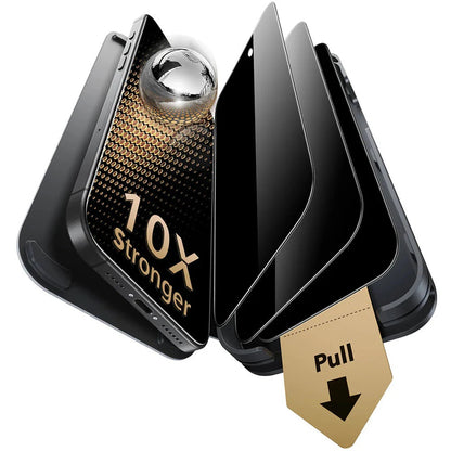 Privacy Screen Protector ESR UltraFit Armorite Pro for Apple iPhone 17 Pro, Tempered Glass, Full Glue, Set of 3 Pieces