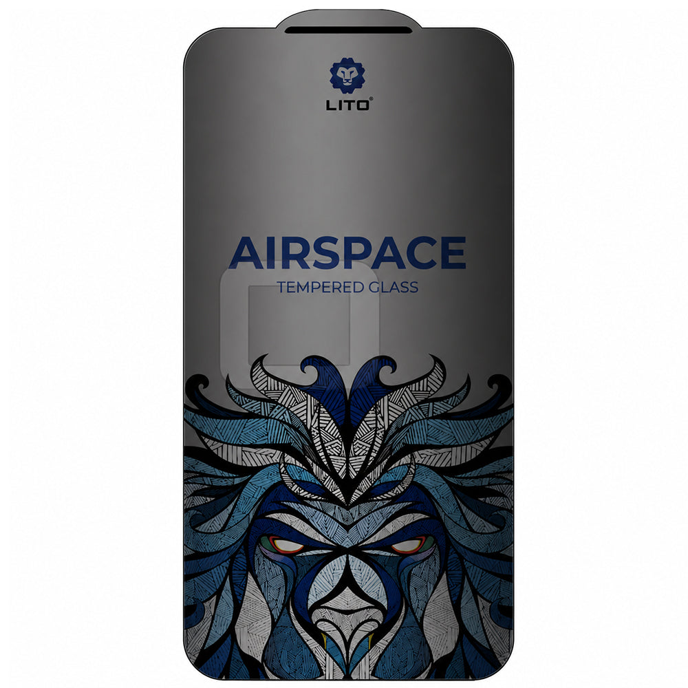 Lito Airspace Border Privacy Screen Protector for Apple iPhone 18 Pro / 17 Pro, Tempered Glass, Full Glue