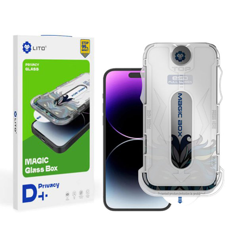 Privacy Screen Protector Lito Magic Glass Box D+ Tools for Apple iPhone 11 Pro, Tempered Glass, Full Glue