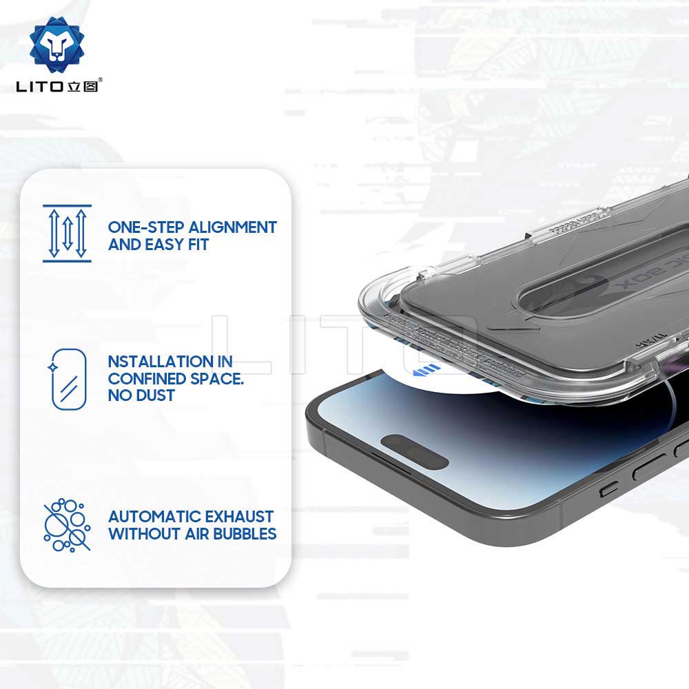 Privacy Screen Protector Lito Magic Glass Box D+ Tools for Apple iPhone 11 Pro, Tempered Glass, Full Glue