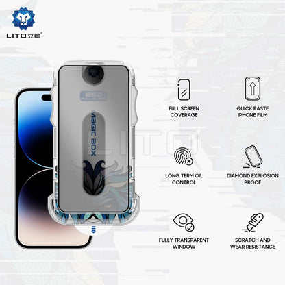 Privacy Screen Protector Lito Magic Glass Box D+ Tools for Apple iPhone 12 Pro Max, Tempered Glass, Full Glue