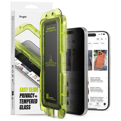 Privacy Screen Protector Ringke Easy Slide for Apple iPhone 18 Pro, Tempered Glass, Full Glue, Set of 2 pieces