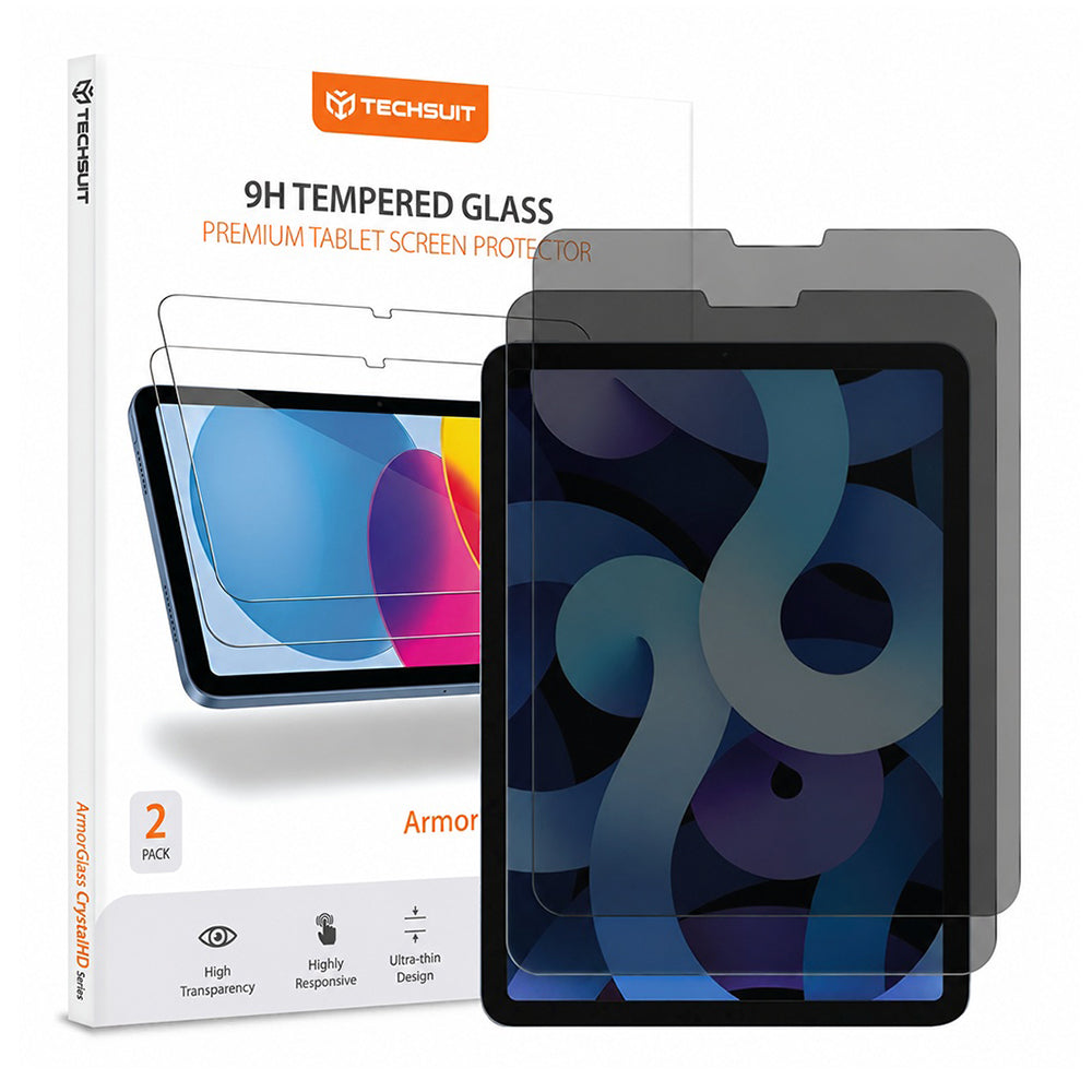 Privacy Screen Protector Techsuit ArmorGlass CrystalHD for Apple iPad Pro 11 (2022), Tempered Glass, Full Glue, Set of 2 pieces