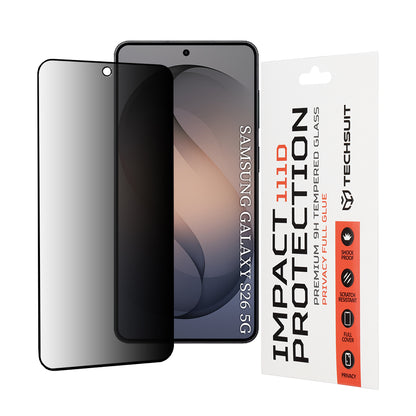 Privacy Techsuit Screen Protection Film for Samsung Galaxy S26 S942, Tempered Glass, Full Glue, 111D