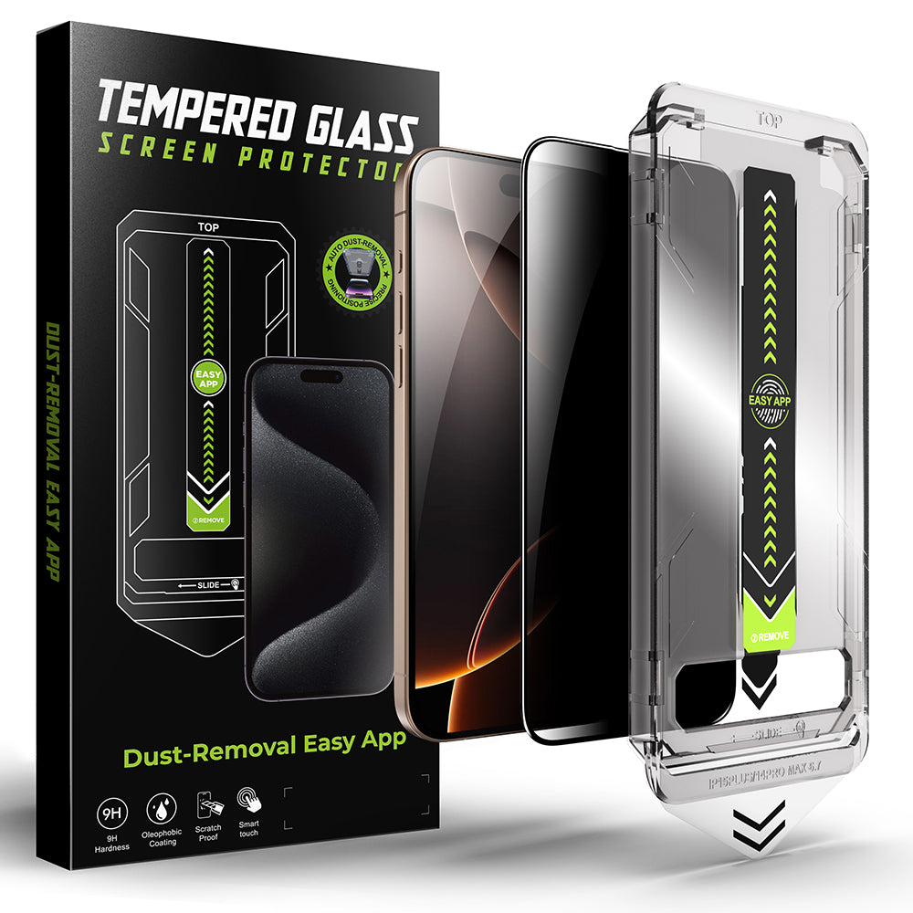 Privacy Screen Protector Techsuit TitanGlass for Apple iPhone 15 Pro, Tempered Glass, Full Glue
