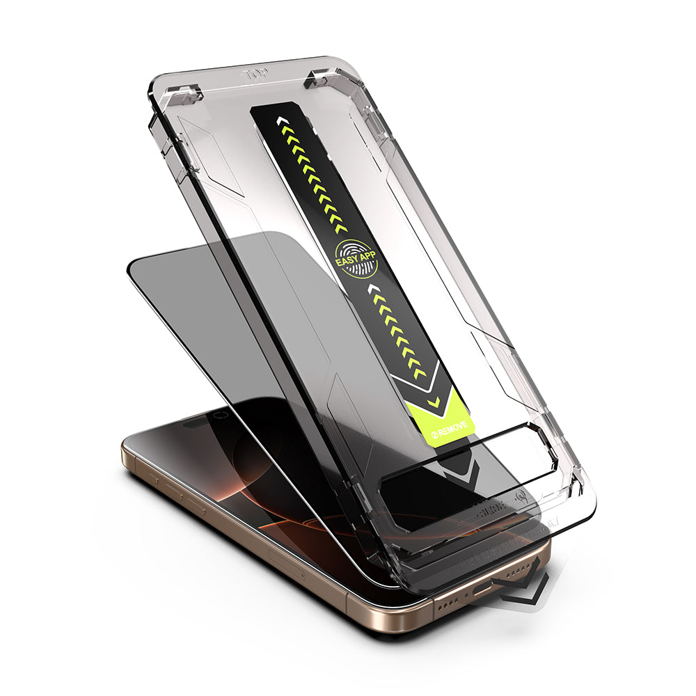 Privacy Screen Protector Techsuit TitanGlass for Apple iPhone 16 / 15, Tempered Glass, Full Glue