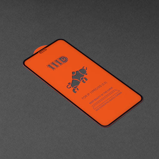 Techsuit Screen Protector Film for Apple iPhone 11 Pro / XS / X, Tempered Glass, Full Glue, 111D, Black