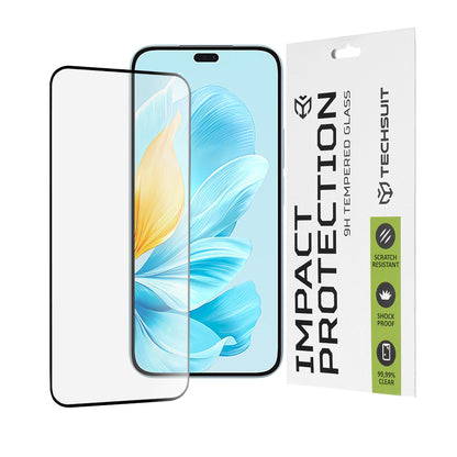 Techsuit Screen Protector Film for Honor 200 Lite, Tempered Glass, Full Glue, 111D, Black