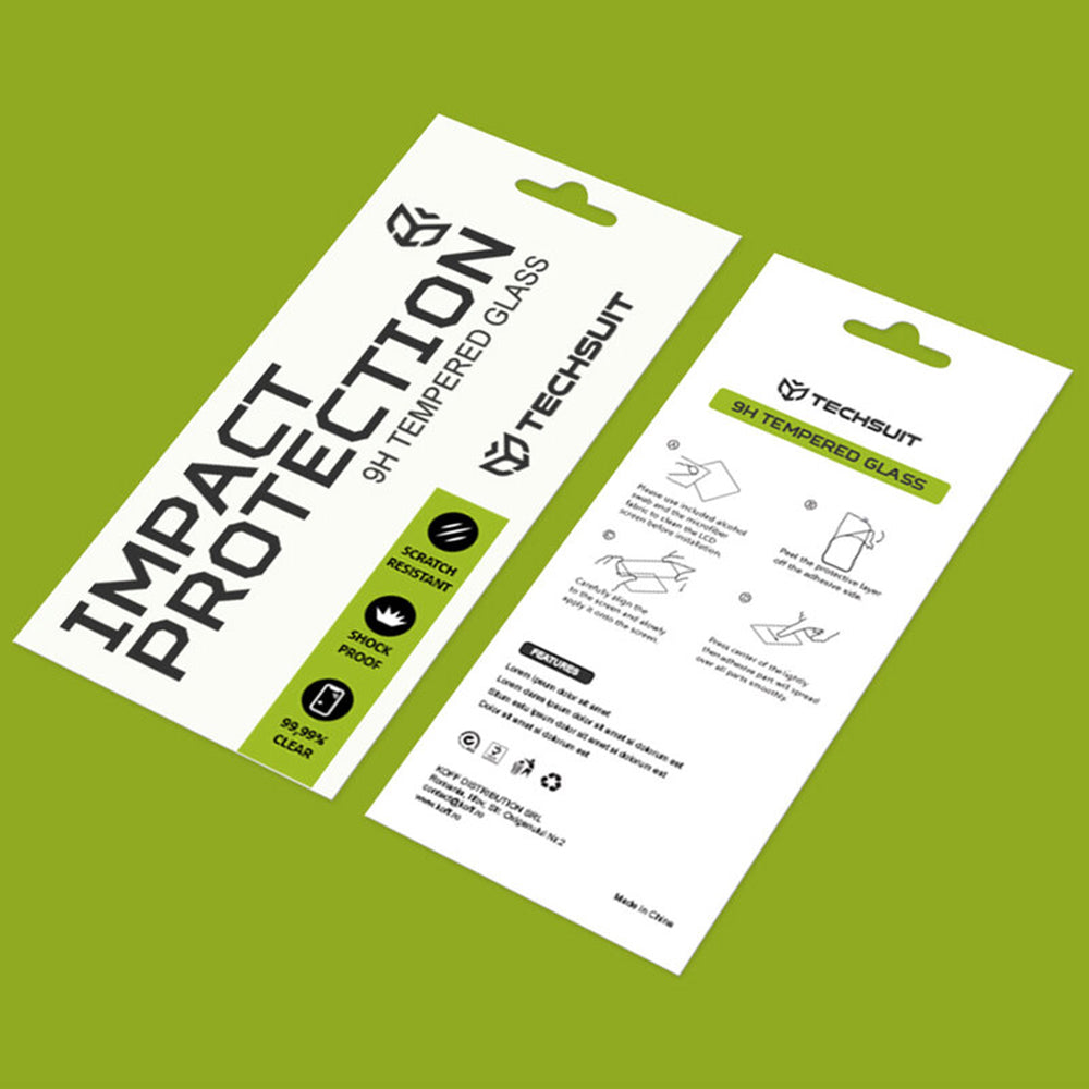 Techsuit Screen Protector Film for Motorola Moto G15 / G15 Power, Tempered Glass, Full Glue, 111D, Black