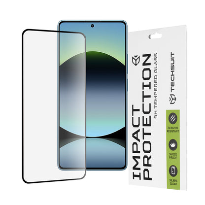 Techsuit Screen Protector Film for Xiaomi Redmi Note 14S, Tempered Glass, Full Glue, 111D, Black