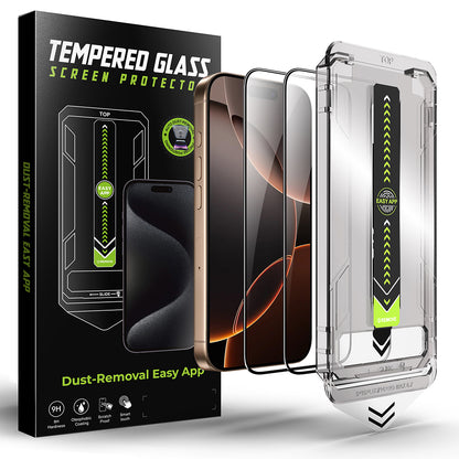 Techsuit TitanGlass Screen Protector for Apple iPhone 12 Pro Max, Tempered Glass, Full Glue, Set of 2 Pieces, Black