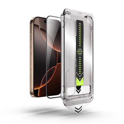 Techsuit TitanGlass Screen Protector for Apple iPhone 16 / 15, Tempered Glass, Full Glue, Black