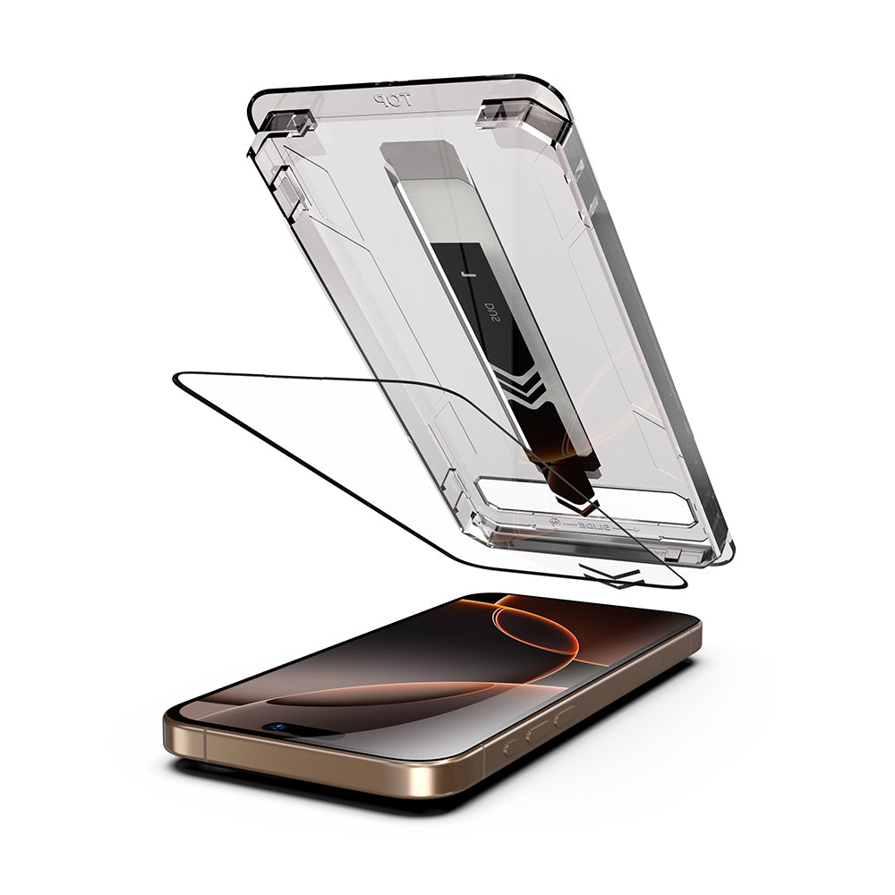 Techsuit TitanGlass Screen Protector for Apple iPhone 16 / 15, Tempered Glass, Full Glue, Black