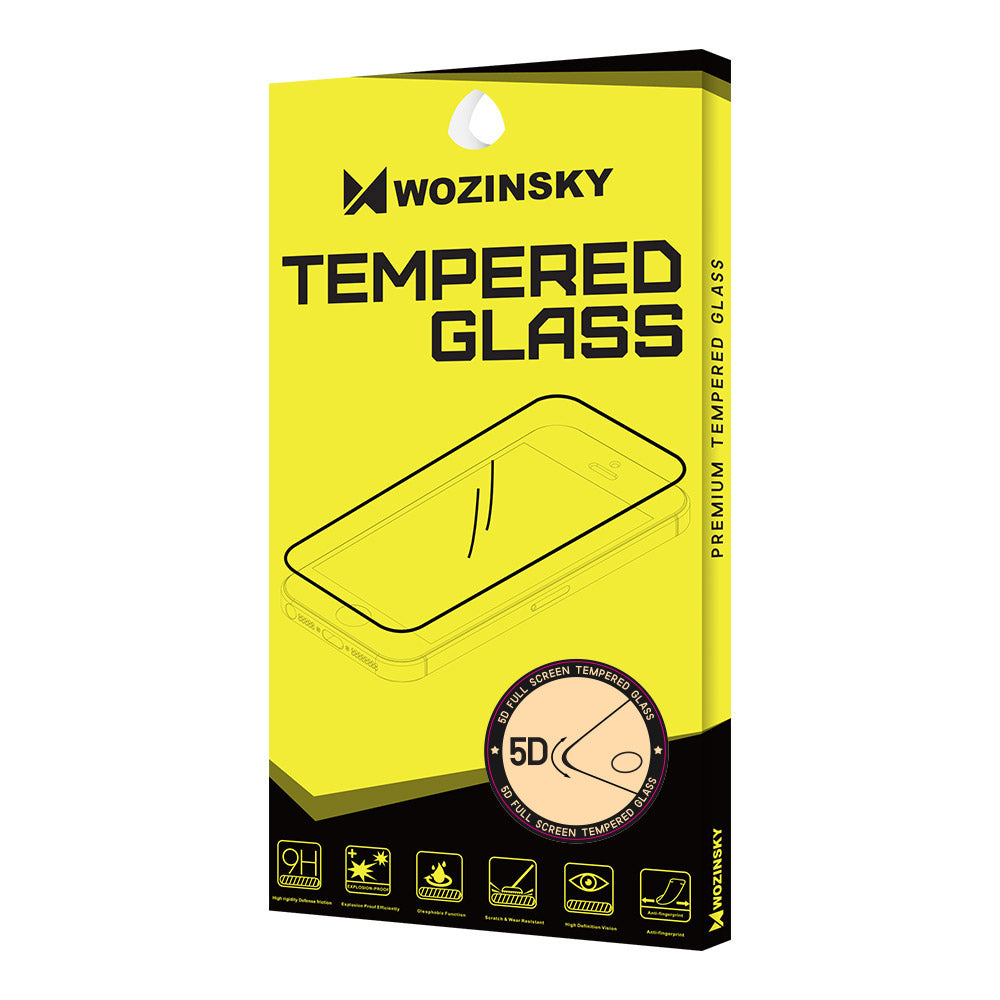WZK Screen Protector Film for Apple iPhone SE (2022) / SE (2020) / 8, Tempered Glass, Full Glue, 5D, Black
