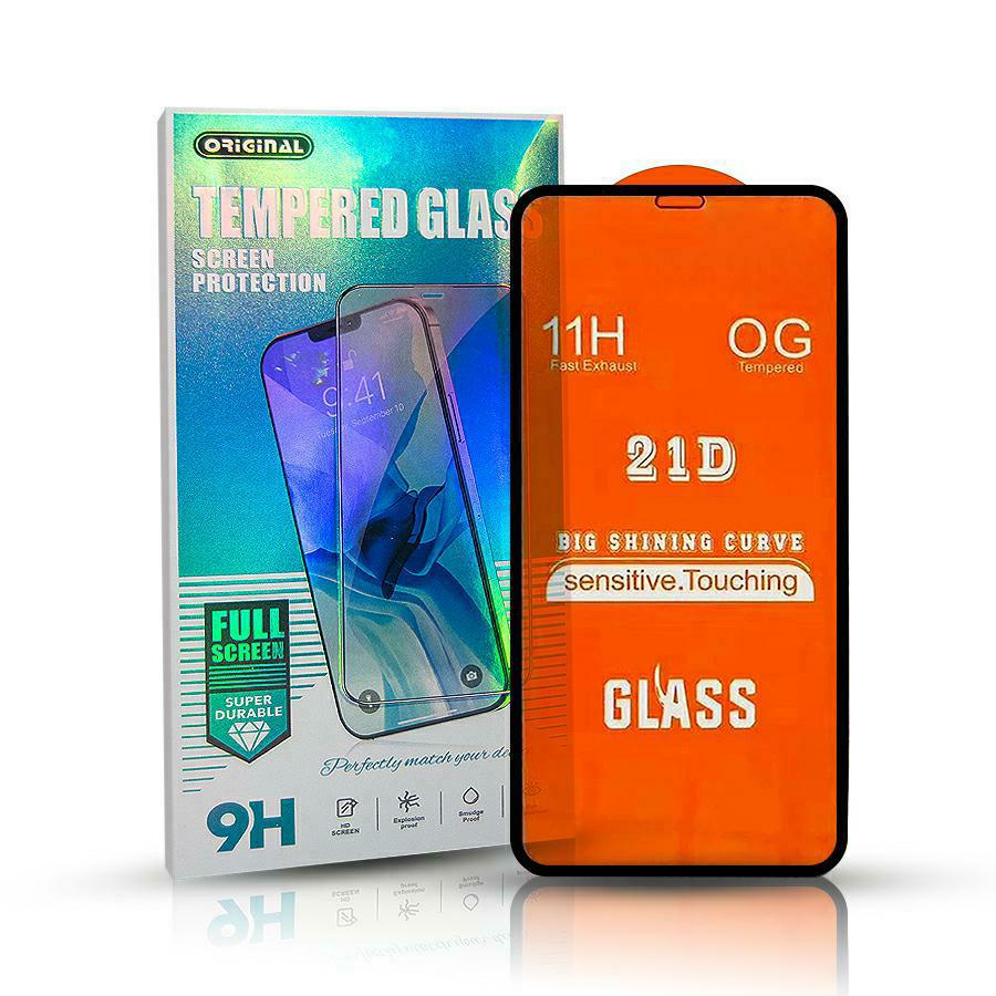 OEM Screen Protector for Apple iPhone 13 Pro Max, Glass Secure, Full Glue, 21D, Black
