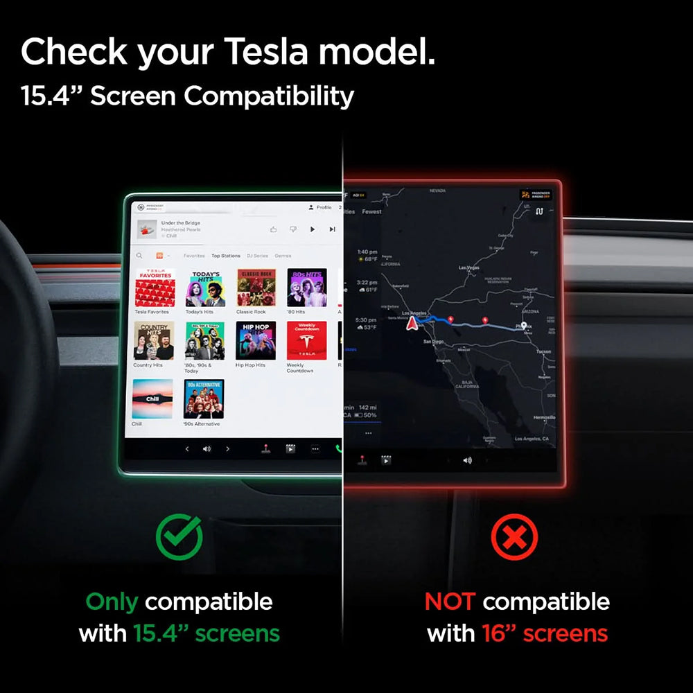 Spigen GlastR EZ FIT Protective Film for Tesla Y Navigation (2026 / 2025) / 3 (2026 / 2025 / 2024), Tempered Glass AGL10654