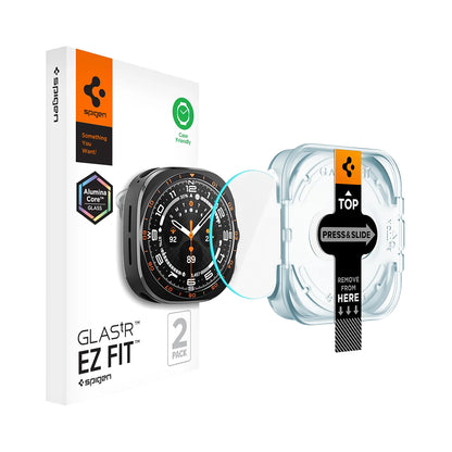 Spigen GlastR EZ FIT Protective Film for Samsung Galaxy Watch Ultra2, Tempered Glass, Set of 2 pieces AGL11758
