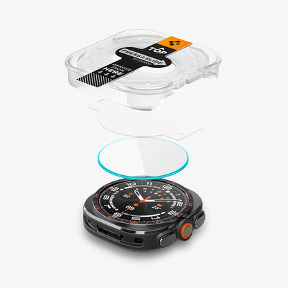 Spigen GlastR EZ FIT Protective Film for Samsung Galaxy Watch Ultra2, Tempered Glass, Set of 2 pieces AGL11758